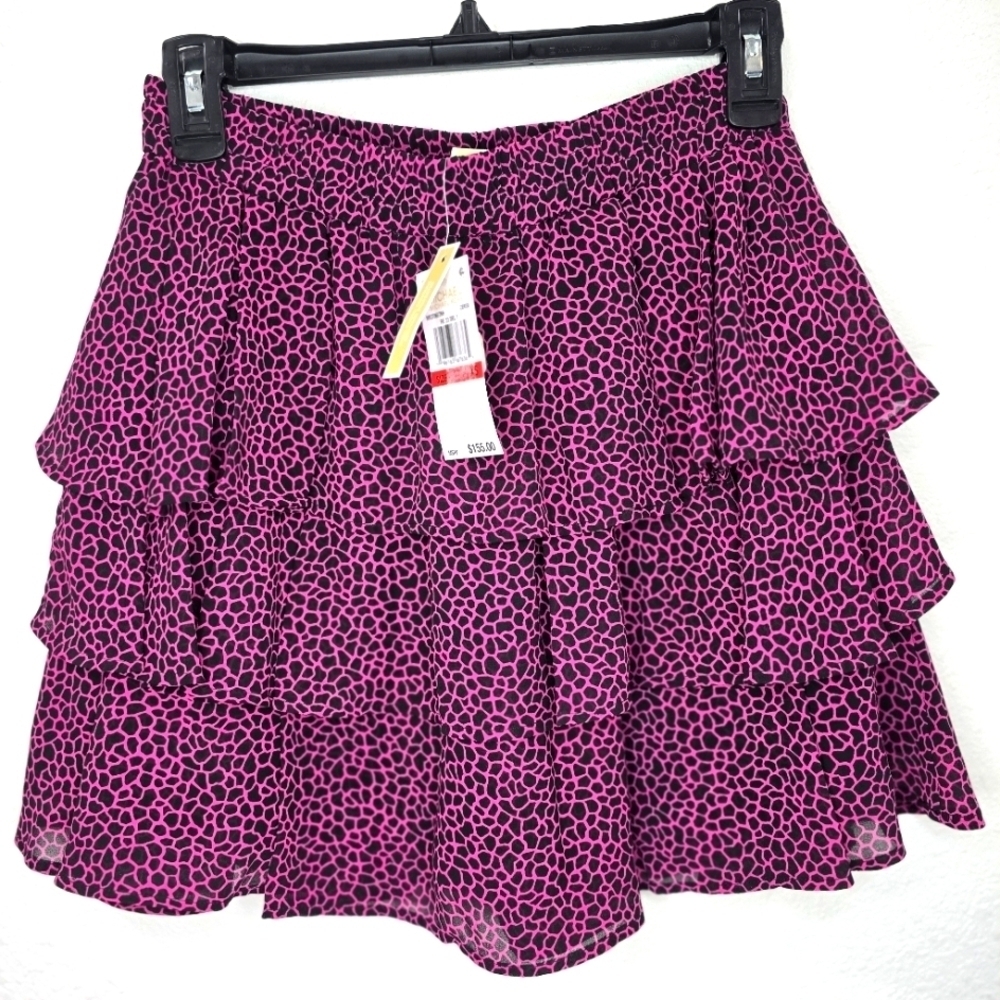 Michael Kors Skirt Womens Small Black Pink Elastic Waist Size XS